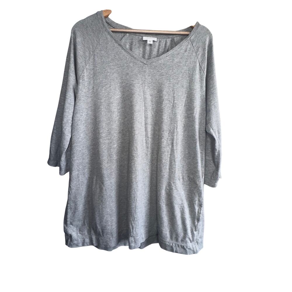 Pure Jill Medium Gray V-Neck Top